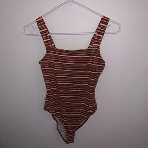 Striped body suit